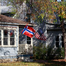 Decorah was decorated with Norwegian and American flags in honour of the Royal visit (Photo: Lise Åserud / Scanpix)